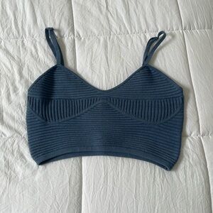 Aerie knit blue crop top
